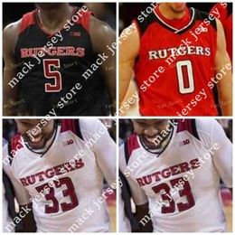 Basketball Nik1 NCAA Rutgers Scarlet Knights Basketball Jersey 35 Issa Thiam 42 Jacob Young 55 Luke Nathan Custom Stitched