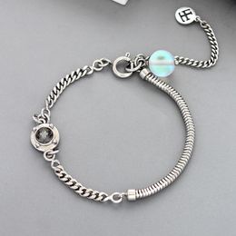 Charm Bracelets Original European And American Colorful Pearl Bracelet Female Minority Girlfriends Black Gem Pendant Jewelry