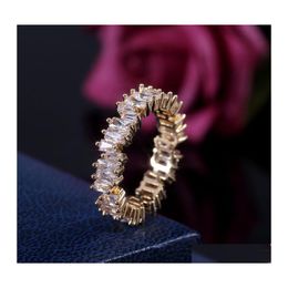 Band Rings Fashion Zircon Cz Wedding Ring Irregar White Cubic Finger Fit 6 To 10 For Women Jewelry Party Gift Drop Delivery Ot2Vm