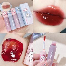 Lip Gloss Peach Mirror Glaze Lovely Waterproof Lasting Dark Red Jelly Liquid Lipstick Womon Beauty Makeup Cosmetic