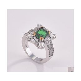 Wedding Rings Womens Fashion Jewelry Authentic 925 Sterling Sier Emerald Zircon Oval Ring With Gift Box 1898 T2 Drop Delivery Dhgdh