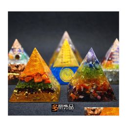 Jewellery Pouches Bags 50X50 Pyramid Crystal Colorf Crushed Stone Orgonite Ornaments Adt Display Put Women Gift 41Mn Q2 Drop Delivery Dhmpw