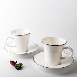 Cups Saucers & European Bone China Concise Coffee Cup Suit English Style Ceramics Teacup Glass Latte Art