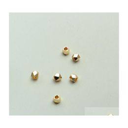 Metals Bracelet Diy Polygon Beads Cut Copper 2.5Mm M 4Mm 5Mm Loose Bead Necklace Beaded Fashion Jewellery For Women Men 0 23Tl Q2 Drop Dhvqw