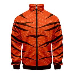 Men's Jackets Tiger Stripe 3D Style Slim Fit Windbreaker Men Zipper Fashion Trend Casual Jacket WindbreakerMen's