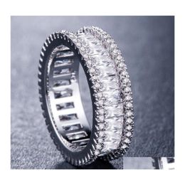 Band Rings Fashion Zircon Cz Wedding Ring Round White Cubic Finger Engagement Fit 6 To 10 For Women Jewelry Drop Delivery Otpf2