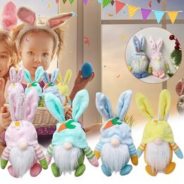 New Easter Faceless Gnome Rabbit Doll Handmade Reusable Home Decoration Spring Hanging Bunny Ornaments Kids Gifts FY0251 ss0119