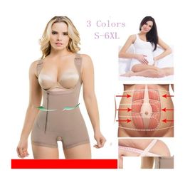 Waist Tummy Shaper Fl Body Fajas Colombianas Womens Seamless Thigh Slimmer Open Bust Shapewear Firm Control Bodysuit Dhs Drop Deli Dhocp