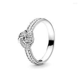 Wedding Rings Elegant Shine Knot Zircon Ring For Woman Engagement Fashion Party Jewelry Gift