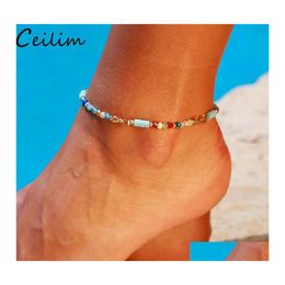 Link Chain Colorf Crystal Bead Anklets For Women Bohemia Charm Anklet Bracelet Summer Sandal Ankle Beach Foot Jewellery Gifts Drop De Ot7Gn