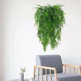 Decorative Flowers 2Pcs 82Cm Green Vine Silk Artificial Hanging Leaf Garland Plants Leaves Diy For Home Wedding Party Bathroom Garden