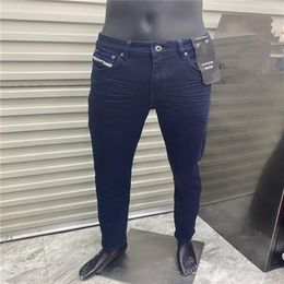 Nuovo design Mens Jeans Zipper Designer Jeans a gamba sottile Patch Vintage Style Hole Fashion Mens Jeans Biker Causali Pantaloni Hip Hop da uomo 2275H