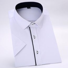 Men's Casual Shirts Quality Summer Mens Shirt Short Sleeve Men Dress Man Business Party Solid Work Wear Formal Slim Fit Male
