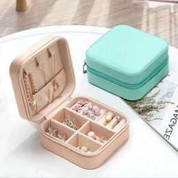 Storage Boxes 2023 Jewelry Organizer Display Travel Case Portable Box Leather Earring Holder