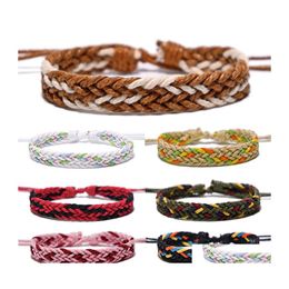 Charm Bracelets Boho Cotton Braid Handmade Bracelet Ethnic Lucky Mticolored Wrap Woven Rope Friendship Bangle For Couple Gift B24A D Dh1Wl