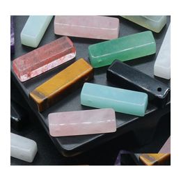 Charms Natural Crystal Stone Rec Turquoise Rose Quartz Pendants Trendy For Necklace Earrings Jewellery Making Wholesale Drop Delivery Dhjq8