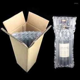 Gift Wrap Red Wine Mail Carton Packaging Air Column Balloon Inflatable Roll Film Falling Protection Bubble Bag Bottle Buffer