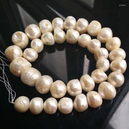 Choker 16 Inches 13-15mm Natural Cultured White Large Baroque Pearl Loose Strand