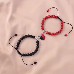 Strand Beaded Strands Heart Shape Magnet Attract Men Women Yoga Natural Stone Bracelet Couple For Lovers Distance Friendship JewelryBeaded