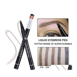 Eyebrow Enhancers Handaiyan Waterproof Pencil Wholesale Crayon Cil Four Pronged Brow Pencils Tattoo Eyebrows Pen Longlasting Easy To Dhcx8