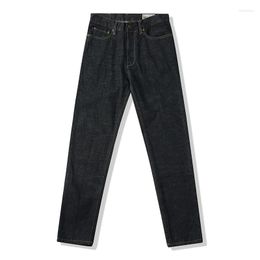 Men's Pants Heavyweight Amekaji Denim Men Retro Pencil Leg Jeans Solid Colour Simple Casual Slim Fit Original Trousers