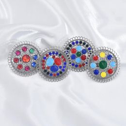 Cluster Rings 4Styles Vintage Alloy Rhinestone Adjustable For Women Boho Multicolors Stone Finger Ring Afghan Party Jewellery Gift