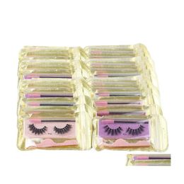 False Eyelashes 3D Lashes Pairs Of Wholesale Combination Lash Curler And Brush Natural Thick Make Up Beauty Eyelashe Kit Drop Delive Dhbaq