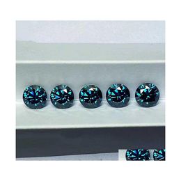 Other 12Ct Royal Blue Colour Vvs Round Moissanite Loose Stones 8H8A Lab Diamond Gemstones Pass For Diy Jewellery Ringother Otherother D Dhlud