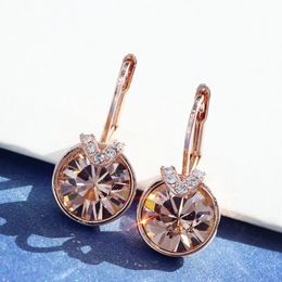 Stud Earrings 11.11 Bella V For Women White Crystal From Austrian Fashion Party Jewelry Accessories Girls GiftStud