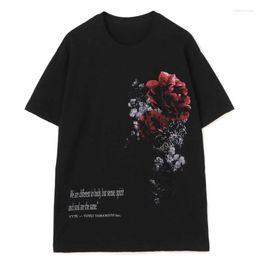 T-shirt da uomo Yamamoto Forest Flower Plants Yohji Sunflower Letter T-shirt a maniche corte per uomo e donna