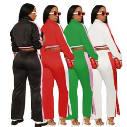 Womens Tracksuits Fashion 2 Piece Suit Women Fitness Tracksuits Sweatsuit Zipper Sweatshirt Jacket Jogger Pants Set Factory Direct Sale