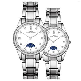 Wristwatches Luxury Quartz Watches Couple Items Lover Fashion Waterproof Moonswatch Men Gift Steel Pair Wristwatch Women Hand Clock Female