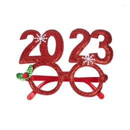 Christmas Decorations 2023 Year Party Cartoon Glasses Navidad Frame Props Kids Xmas Gifts Happy Noel Supplies
