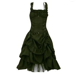 Casual Dresses In Summer For Women 2023 Plus Size Gothic Vintage Dress Steampunk Retro Court Princess Sleeveless Teens