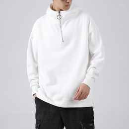 Men's Hoodies 2023 Spring Style Wear Cool Zipper Hoodie Coat Male Large Size Loose Couples Solid Colour