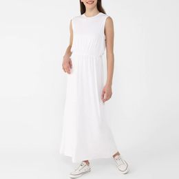 Ethnic Clothing Women Dresses Summer 2023 Sexy O-collar Sleeveless Casual Vest Dress Robe Slim Waist Solid White Elegant Muslim Femme Clothe
