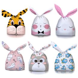 Rabbit Ear Bags Cookies Candy Gift Plastic Bags Happy Easter Baking Packaging for Biscuits Snack Party Supplies FY2911 tt0119