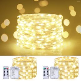 Strings 5M 50LED Fairy Lights Battery Operated Copper Wire Garland Waterproof String Lamp For Christmas Wedding Party Decoration