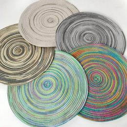 Table Mats Decoration Round Weaving Place Dining Pad Heat Resistant Kitchen Anti-Skid Mat