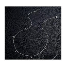 Pendant Necklaces Trendy 925 Sterling Sier 0.3Ct D Color Moissanite Clavicle Necklace For Women Fl Star Diamond Giftpendant Drop Del Dhxhb