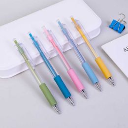 LATS 1pc Black Ink 0.5mm Macaron Colour Bullet Press Gel Pen for Writing Student Exam Stationery School Office Supplies