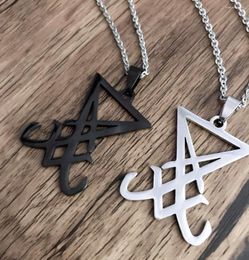 Pendant Necklaces Men's Necklace Sigil Of Lucifer Satanic Symbol Satan Demon Side Jewelry 24Inch