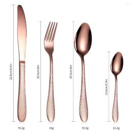 Dinnerware Sets 4Pcs Cutlery Set Four Pieces Creative Western Steak Knife Fork Spoon Gold Stainless Steel