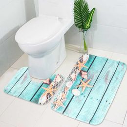 Bath Mats 2Pcs Mat Water Absorption Anti Skid Toilet Side Floor Rug U Shape Cushion Shower Room Entrance Doormat Home Bathroom