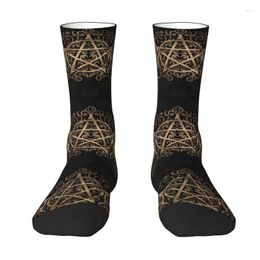 Men's Socks Triple Moon Pentagram Dress Mens Womens Warm Fashion Novelty Goth Wiccan Witch Witchcraft Crew