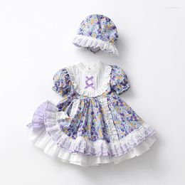 Girl Dresses Girls Clothes For Summer Wedding Floral Birthday Party Evening Dress Lolita Style Princess With Hat 0-4Y