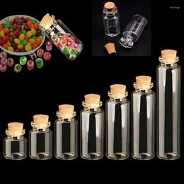 Storage Bottles 10PCS Lovely Mini Bottle Tiny Clear Empty Wishing Glass Message Vial With Cork Stopper Containers