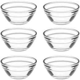 Bowls 6pcs Pudding Glass Prep Jelly Cups Clear Dessert Containers Kitchen Mini