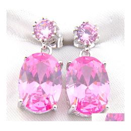 Charm For Women Jewellery Earrings Luckyshine 925 Sterling Sier Plated Pink Kunzite Gems Weddings Engagemets Earring Zircon Drop Delive Dhfkj