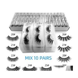 False Eyelashes Wholesale 10 Styles 2029 3D Mink Lashes Natural Fake Makeup Pairs Drop Delivery Health Beauty Eyes Dhe3O